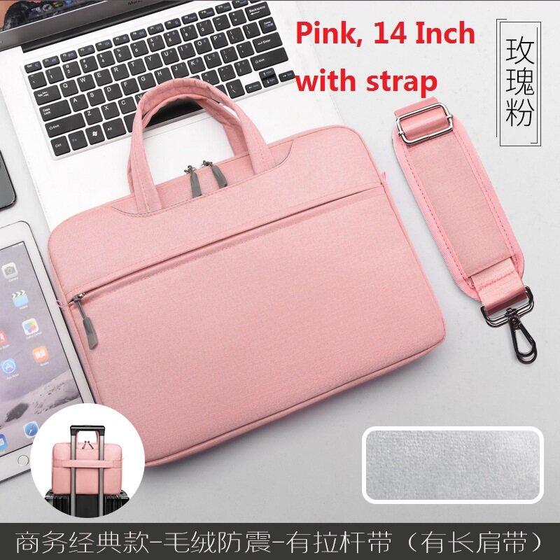 Shockproof Laptop Sleeve Bag Handbag 17.3 15.6 14 inch Notebook Sleeve for MacBook Huawei Acer Lenovo Briefcase Travel Shoulder Bag with Strap