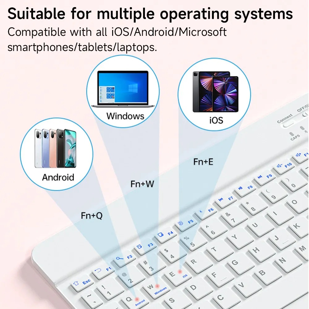 For Amazon Fire HD 10 Plus 2021 2017 2019 HD 8 Plus 2022 2020 7 6 HDX 8.9 Wireless Keyboard Bluetooth Keyboard and Mouse Portable Keyboard Mouse