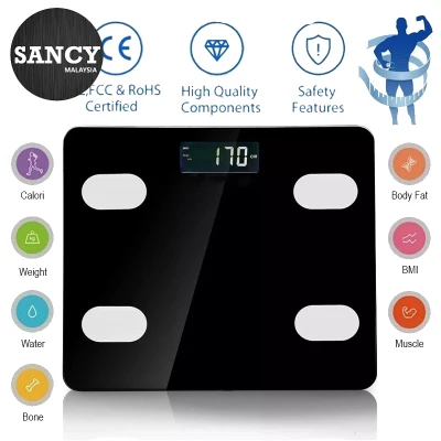 SANCY Tempered Glass LCD Electronic Scale Digital Body Fat Analyse Scale BMI Healthy Body Scale - Fulfilled by SANCY
