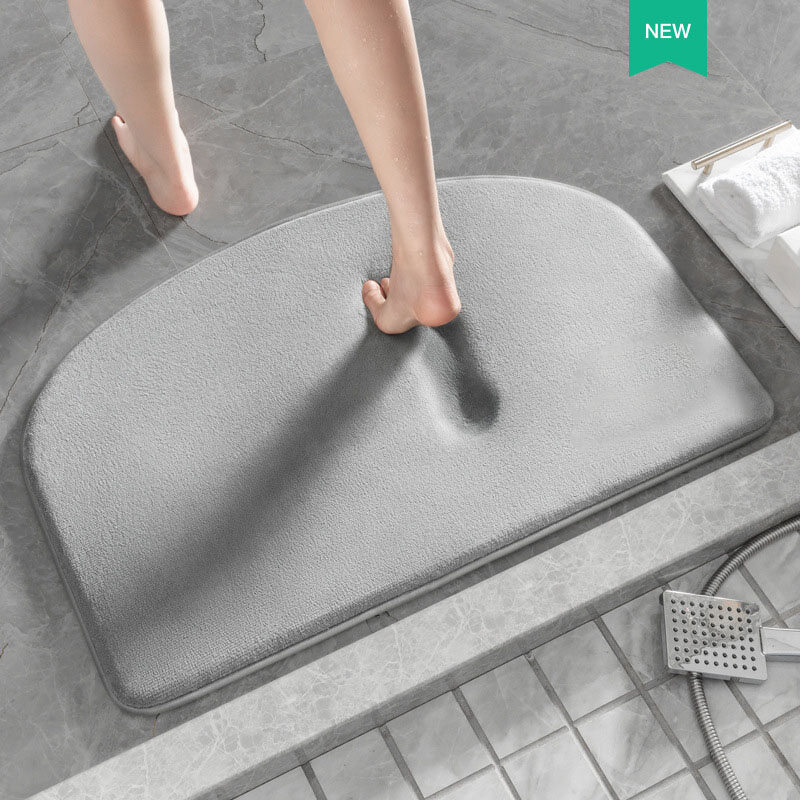 Memory Foam Coral Fleece Bath Mat Bathroom Floor Mat Kitchen Carpet Water Absorption Rug Quick-Drying Foot Pad Door Mat Entrance