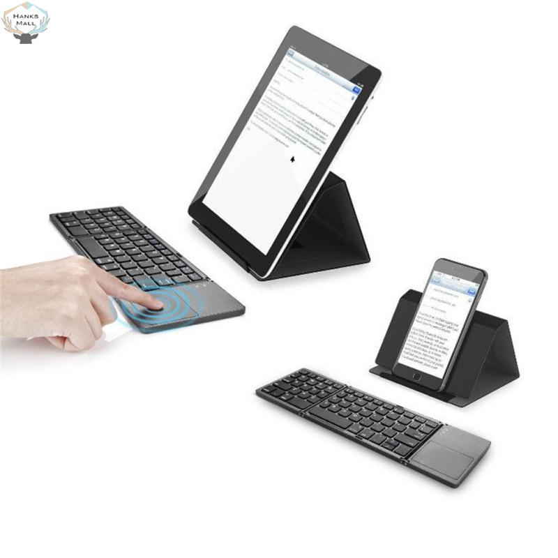 HK Portable Mini Bluetooth-compatible Keyboard Wireless Foldable Trackpad Keyboard Compatible For Ios Android Windows ipad