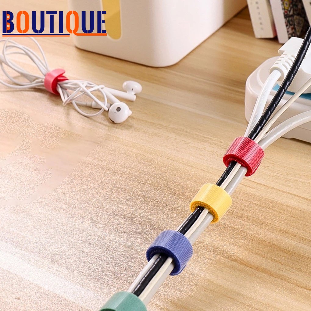 20 Cái Bộ Kẹp Giữ Dây Cáp Tie Máy Cuộn Dây Lặp Lại Neo Bằng Dây Thép Tie Cho Tai Nghe Chuột Cáp Cáp AUX Chủ Quản Lý Cáp