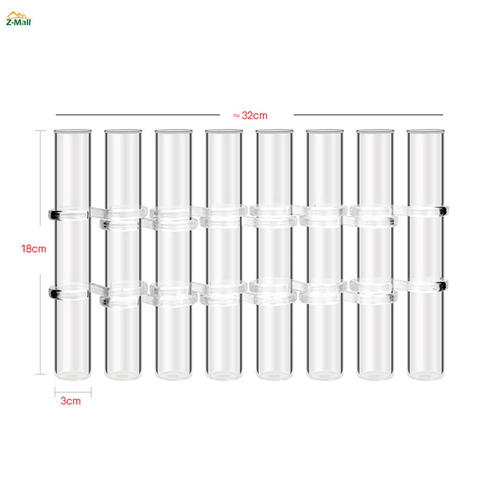 Z-Mall Transparent Test Tube Vase Set Home Gardening Test Tube Flower Rack for Family Friends Neighbors Gift