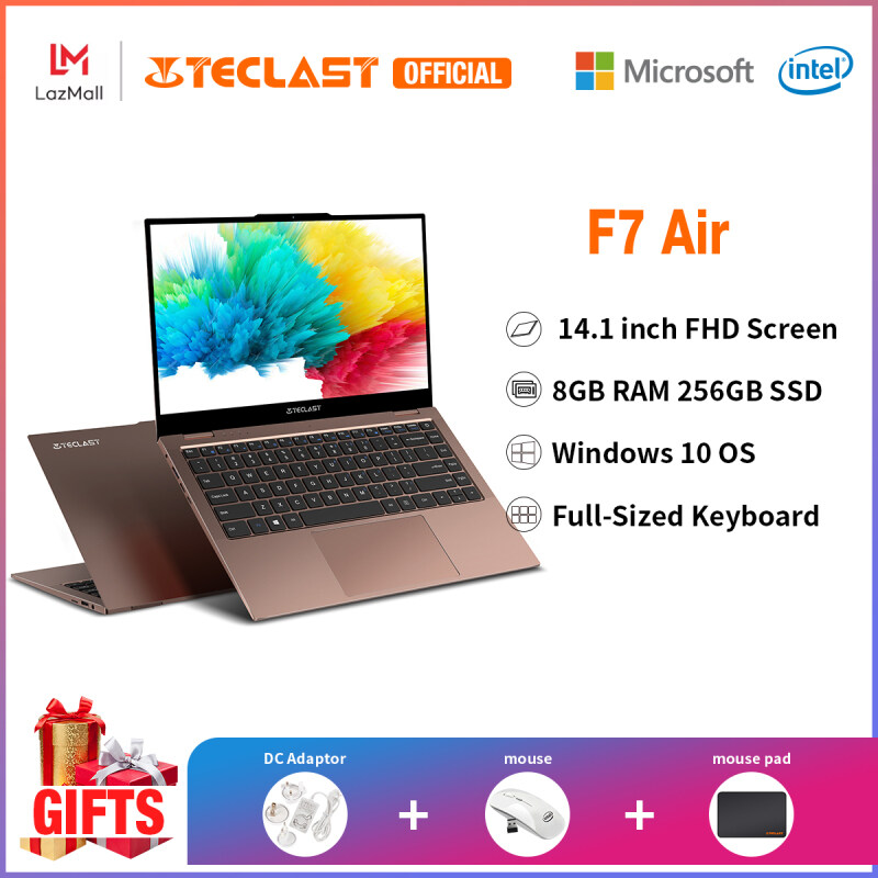 【2021 NEW】 Teclast Official F7 Air 14 Inch Laptop| 8GB RAM DDR4 256GB SSD|Genunie Windows 10 | Intel Celeron Processor N4120 | |Traditional Notebook| IPS Screen |Online Learning| Computer PC |1 Year Warranty|Online Learning|Free Shipping Malaysia