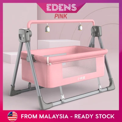 Edens Newborn Electric Cradle Rocking Bed Smart Coax Baby Cot Infant Sleeping Basket With Bluetooth Music - Fulfilled by Edens
