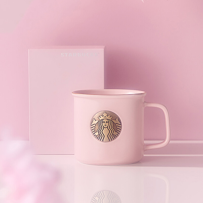 Starbuck Spring Warm Sun Romantic Cherry Blossom Gift 355ml Cherry Blossom Vintage Copper Seal Ceramic Mug with Gift Box