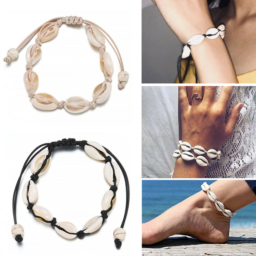 Bohemian Natural Shell Beach Bracelet Shell Anklet Bracelet Handmade Beach Foot Jewelry