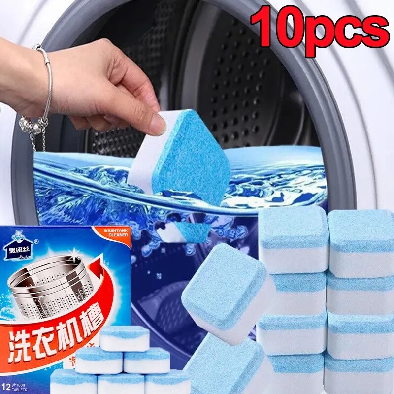 Polocat 12pcs Washing Machine Tank Cleaner Effervescent Tablet Multifunctional Cleaner Detergent Deep Descaler Household Cleaning Tools