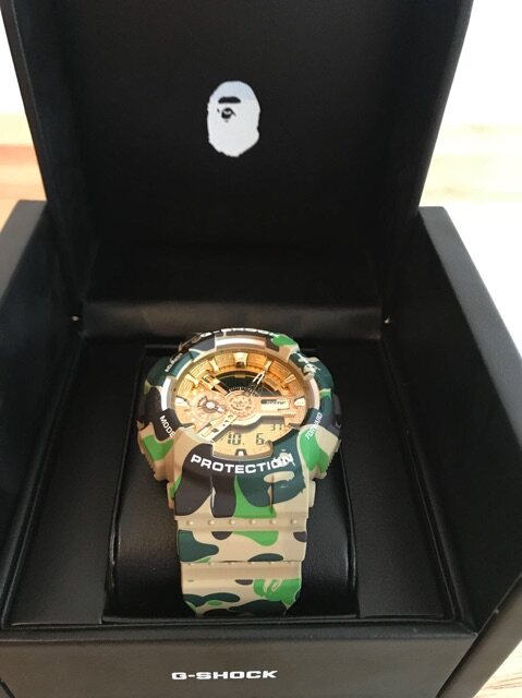 箱付き全完備A BATHNG APE×G-SHOCK 1st CAMO 腕時計