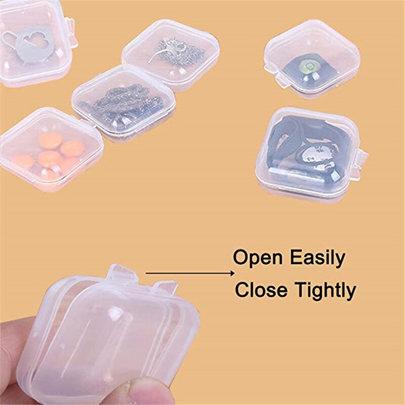 10 Hộp Nhỏ Hộp Nhựa Trong Suốt Hình Vuông Hộp Đựng Trang Sức Hộp Đựng Hoàn Thiện Hộp Đựng Bao Bì Cho Bông Tai