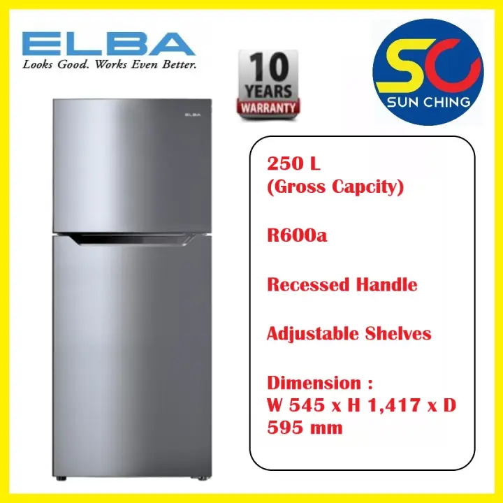 Elba 2 Door Fridge Er G2521 Sv 250l Lazada