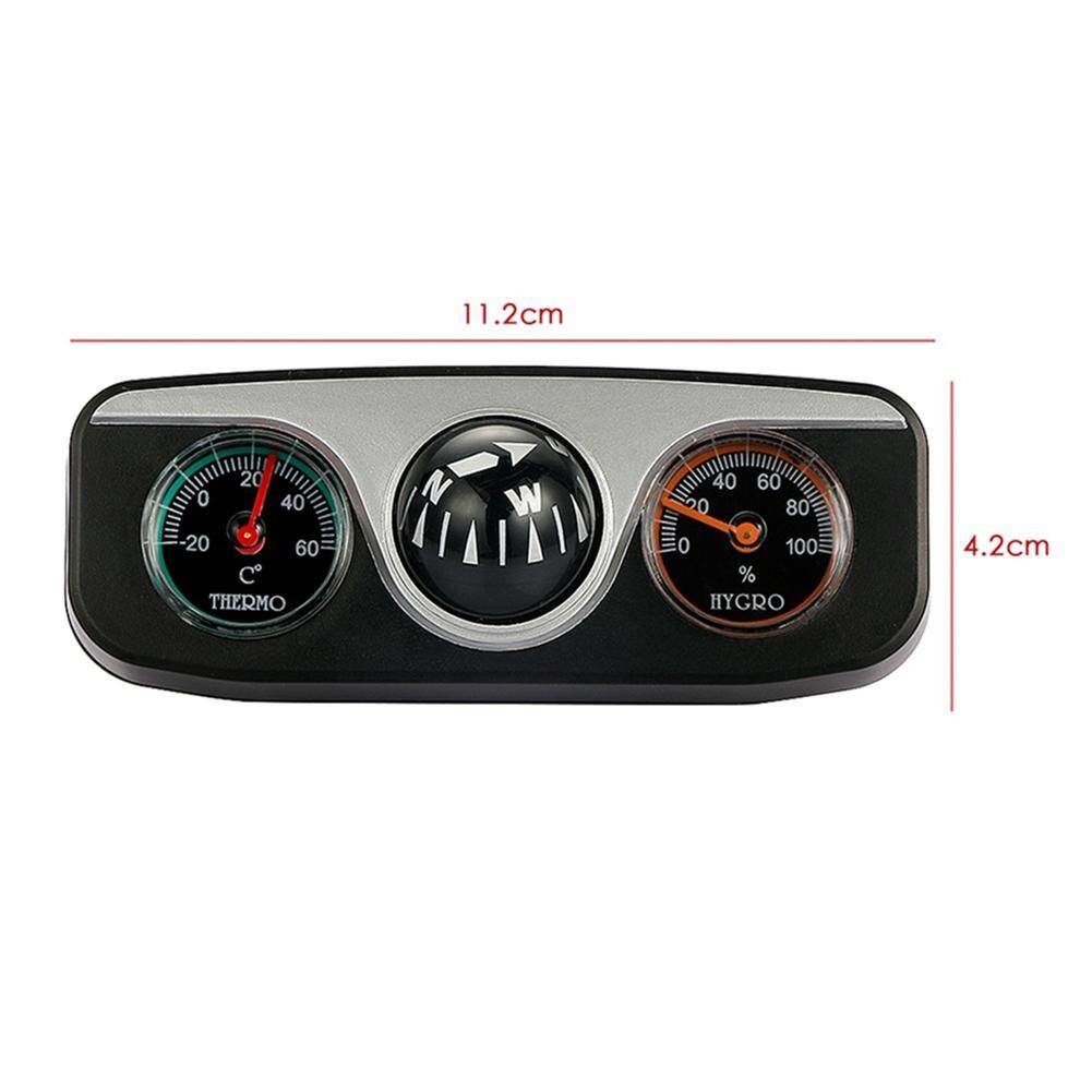 Car Vehicle Navigation Ball Compass Thermometer Hygrometer Interior Accessories