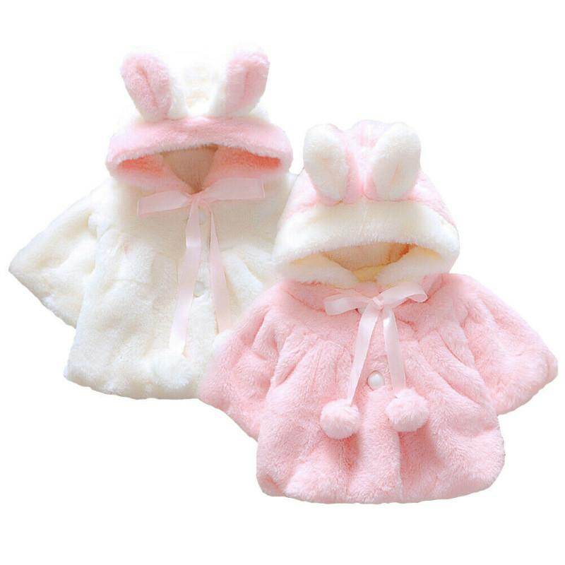 Newborn Baby Girls Fur Winter Warm Coat Outerwear Cloak Jacket Kids Clothes 0-4 Years