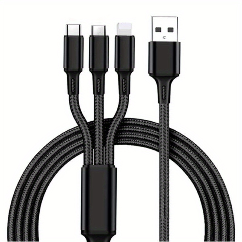 3 trong 1 Dây sạc nhanh phí cáp cho iPhone Android Micro USB Loại C Cáp sạc đa cổng USB nhiều dây sạc USB