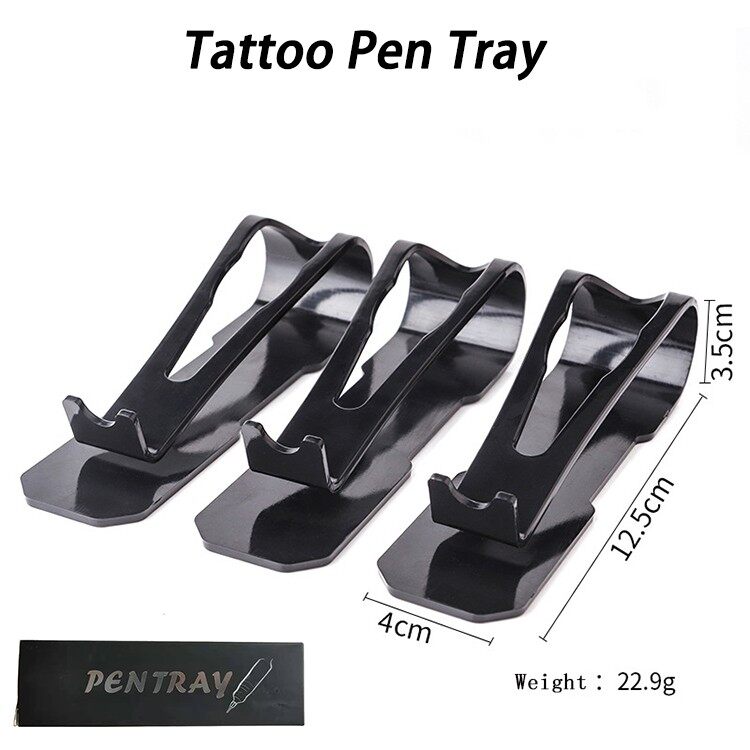 Acrylic  tattoo pen machine display stand black pen tray with magnet bottom