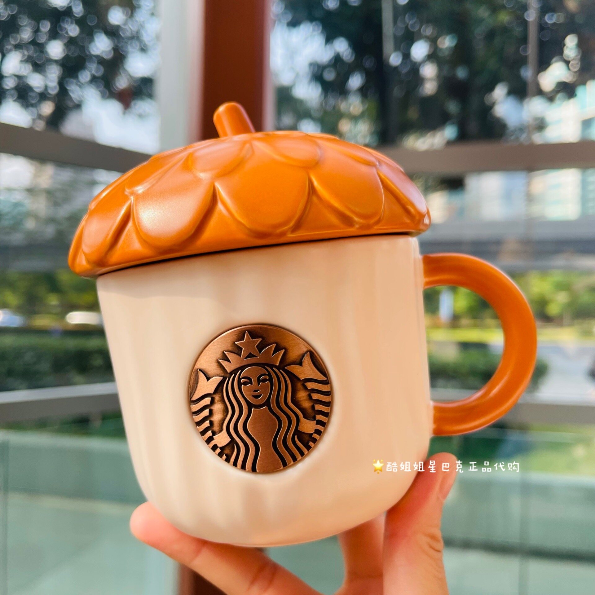 Starbuck Mid Autumn Festival Gift Autumn Forest Acorn Nameplate Shape Lovely Rabbit Ass Ceramic Drinking Water Mark Cup