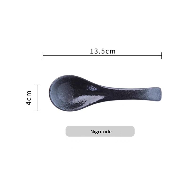 Raelitego 5pcs Asian Soup Spoon, Ceramic Chinese Soup