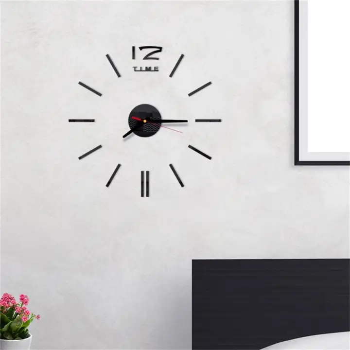 Foctroes 3d Diy Roman Numbers Acrylic Mirror Wall Sticker Clock
