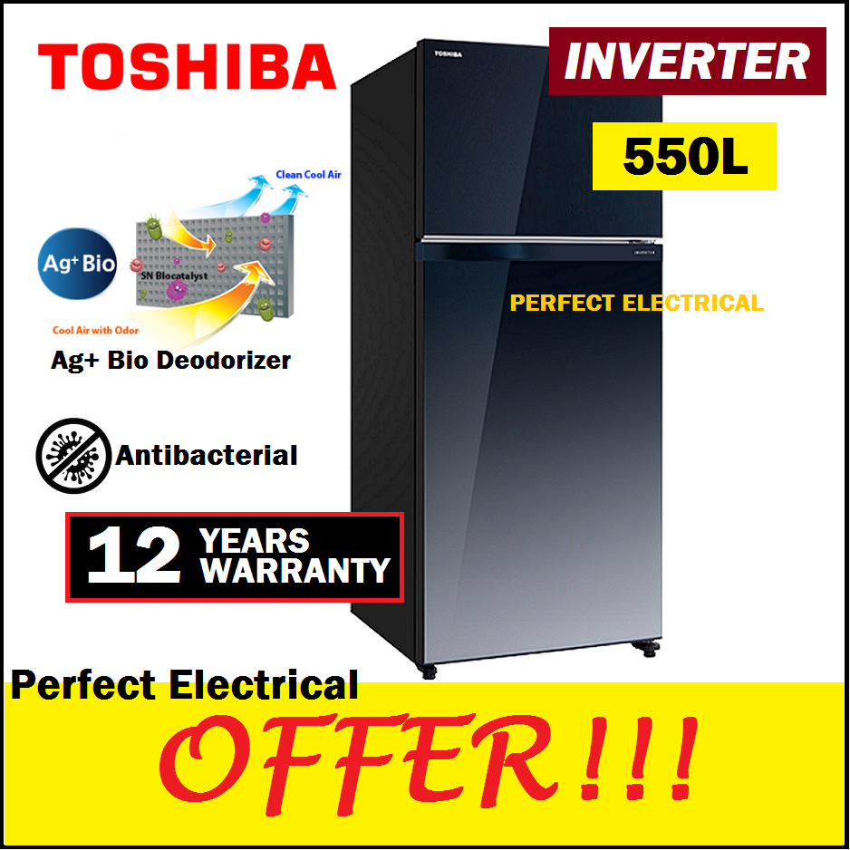 toshiba 2 door fridge 280l inverter tsb gra28muub