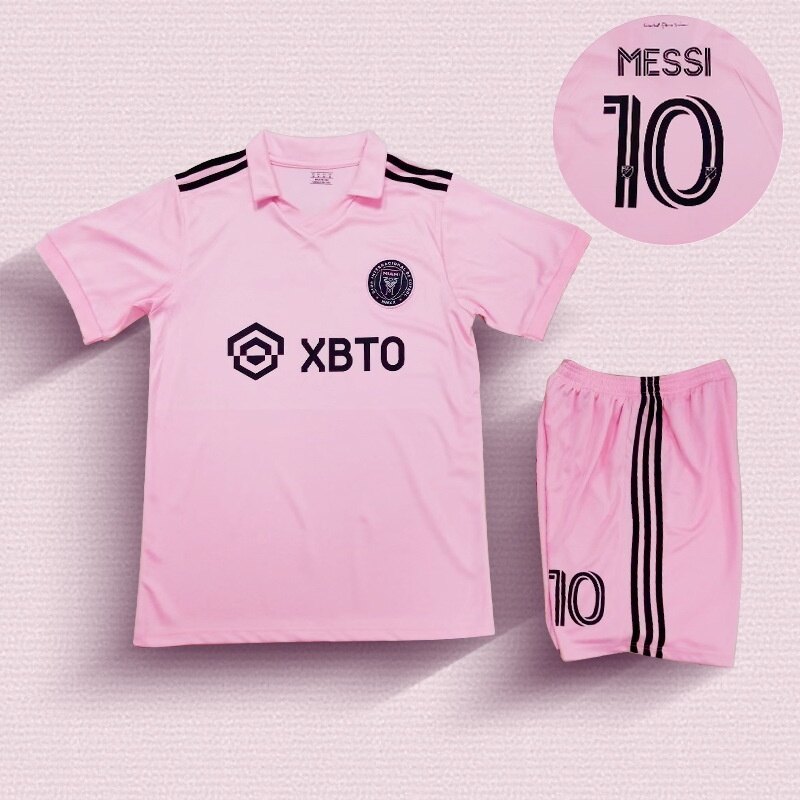 23-24 Season Inter Miami No.10 Messi Jersey for Kids Boys Girls Football Clothing Suits