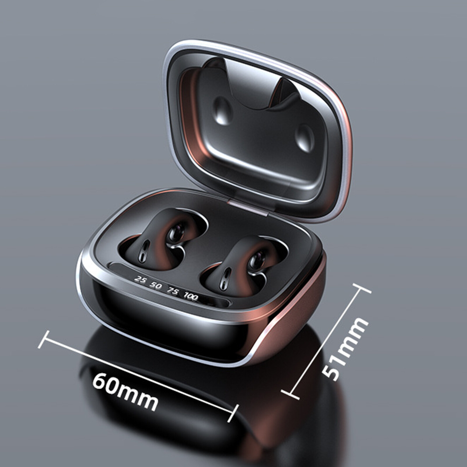 Jx80 tai nghe gắn tai không dây âm thanh nổi HiFi bao quanh dẫn truyền âm thanh qua xương Màn hình LED kỹ thuật số Bluetooth tương thích 5.3 với trợ lý giọng nói tai-Tai nghe cài sử dụng thường nhật