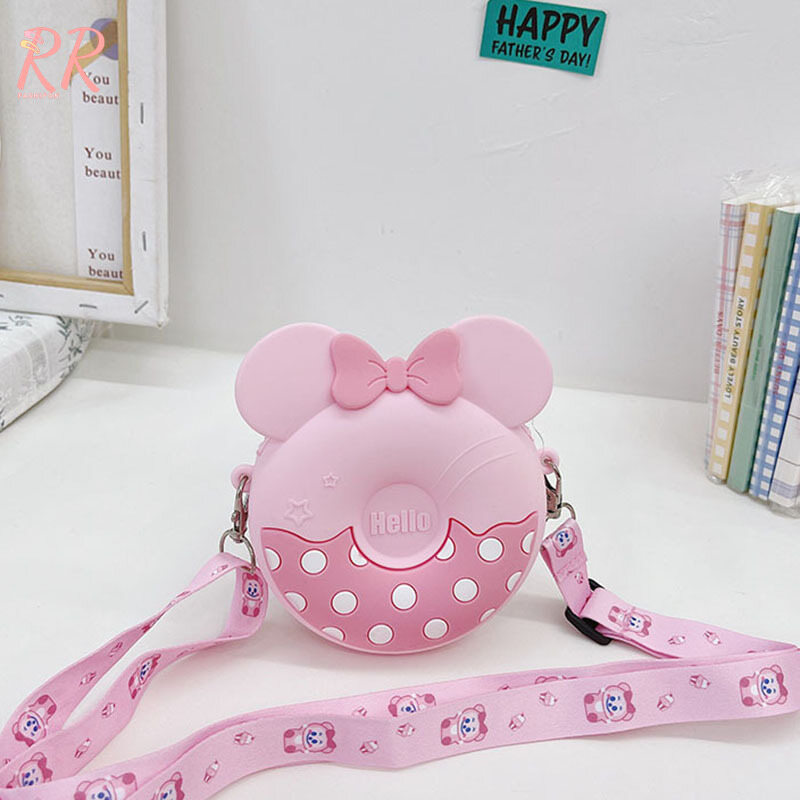 RR Cute Mini Crossbody Bag Multipurpose Cartoon Silicone Coin Purse Portable Shoulder Bag for Girls Bag