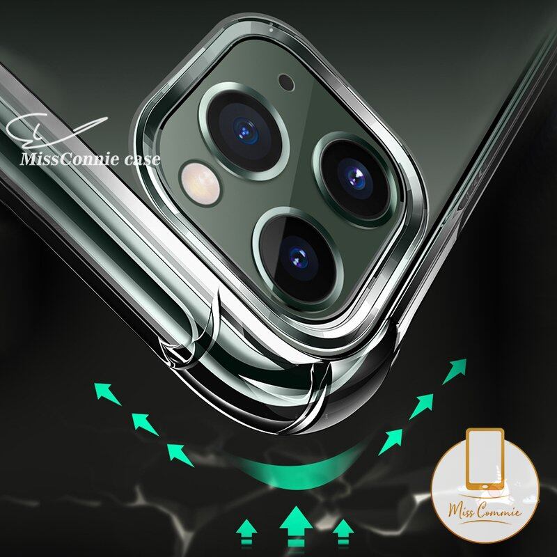 Compatible for iPhone 11 6 6s 7 8 plus 12 Pro Max 12Mini Transparent Clear Shockproof Soft TPU Back Cover Case