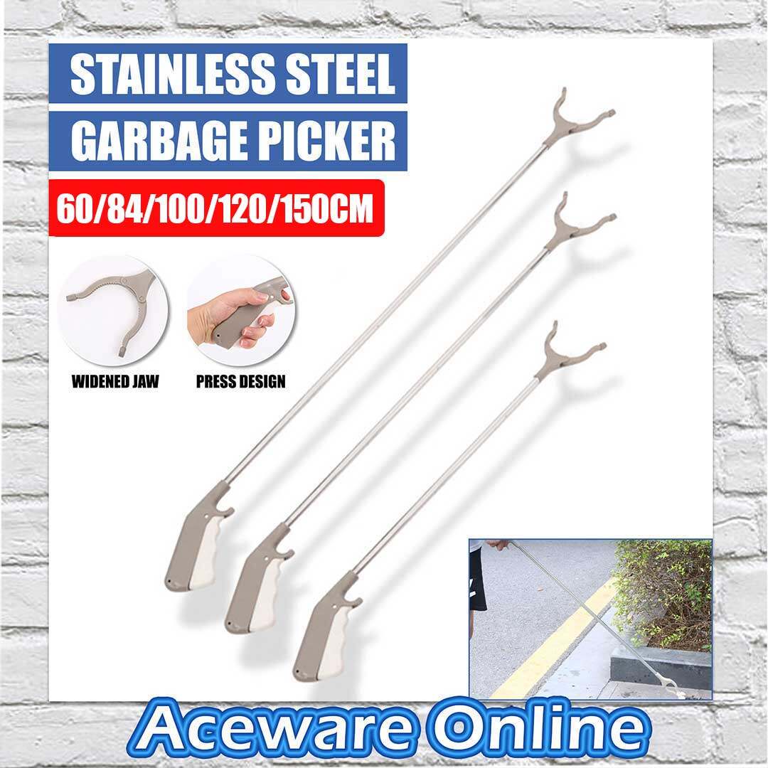 Stainless Steel Helper Stick Garbage Picker Outdoor Pickup Long Trigger Grabber Trash Clip