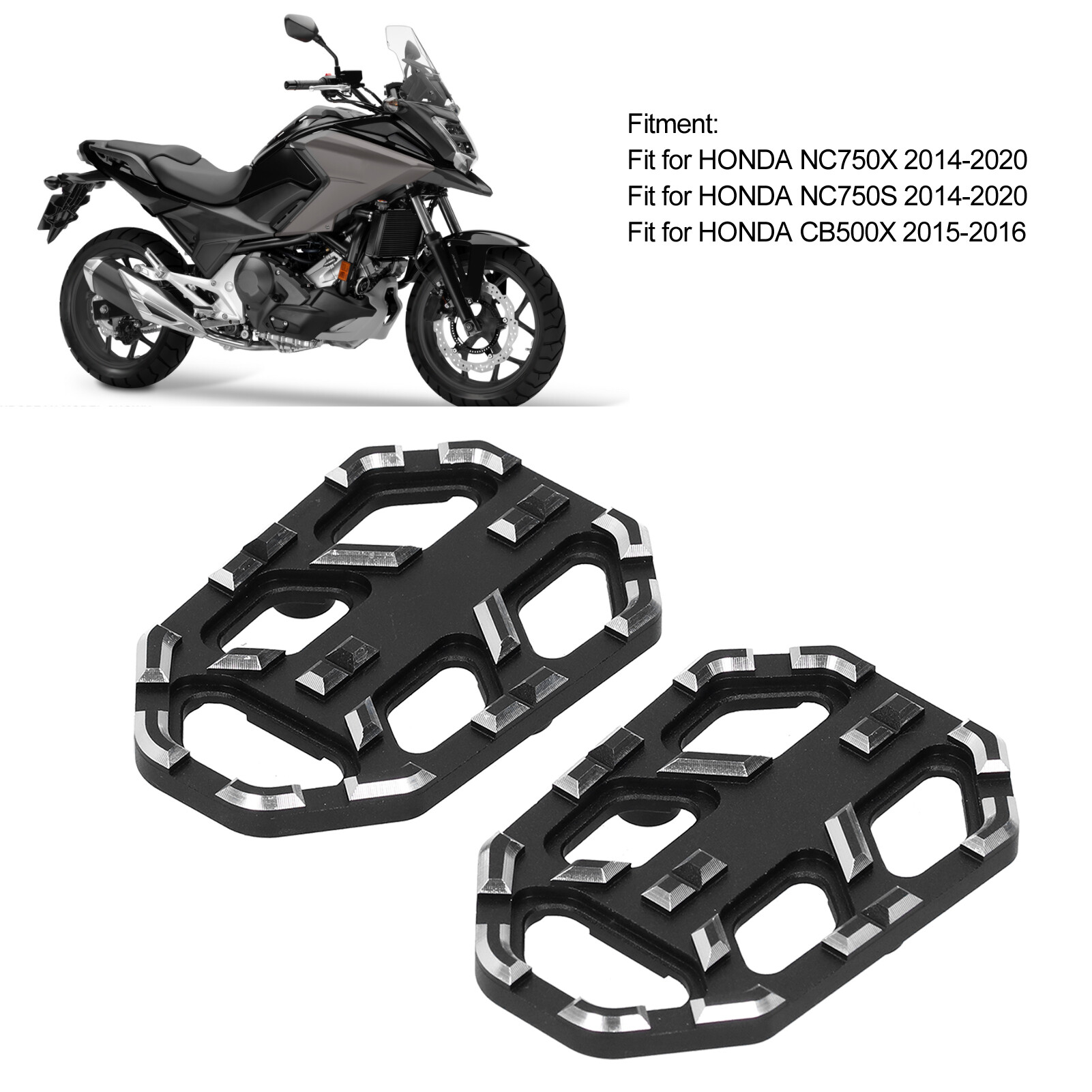 Foot pegs pair foot pedals widen for honda nc750x/nc750s 2014‑2020 for honda cb500x 2015-2016