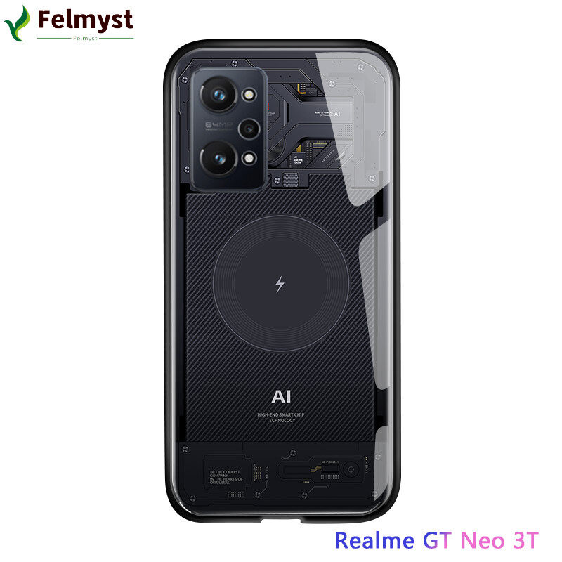 Cellphone case For Realme GT Neo 3T/Realme GT Neo2/Realme Q5 Pro Technology Circuit Board Explorer Exploration Theme Version Case Tempered Glass Back Cover Casing