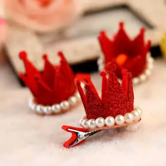 Girls Hair Clips Cute Sequins Crown Design Hair Pin Children