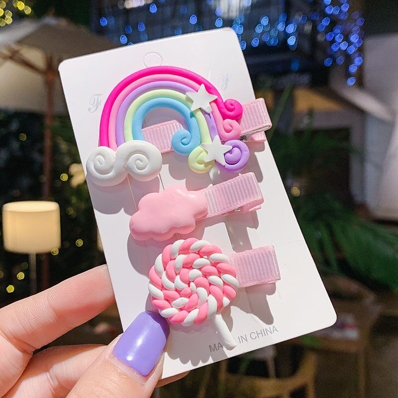 Kẹp Tóc Cầu Vồng Dễ Thương Cho Bé Gái