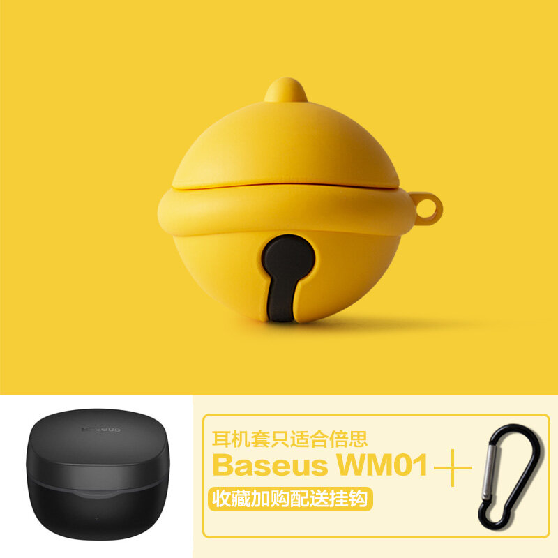 Baseus WM01 Wireless Bluetooth Headset Protective Shell Silicone Soft Shell True Wireless In-Ear Headphone Case Wm01 Cartoon Cute Silicone Charging Case