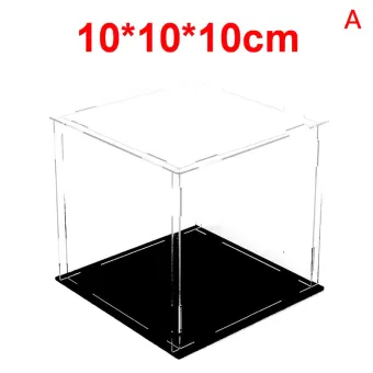 30cm Perspex Acrylic Display Case H Box Plastic Base Dustproof Figure Trophy TO