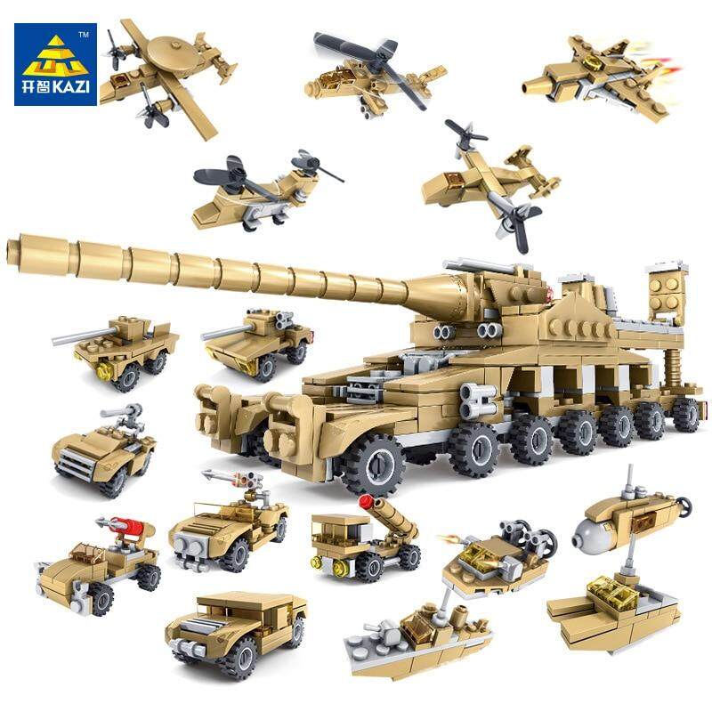 Kazi Baru 84031 16 Pcs Balok Susun Mainan Thunder Api Senjata Militer 16 Assemblage1 Super Tank Mainan Hadiah Anak untuk Anak-anak