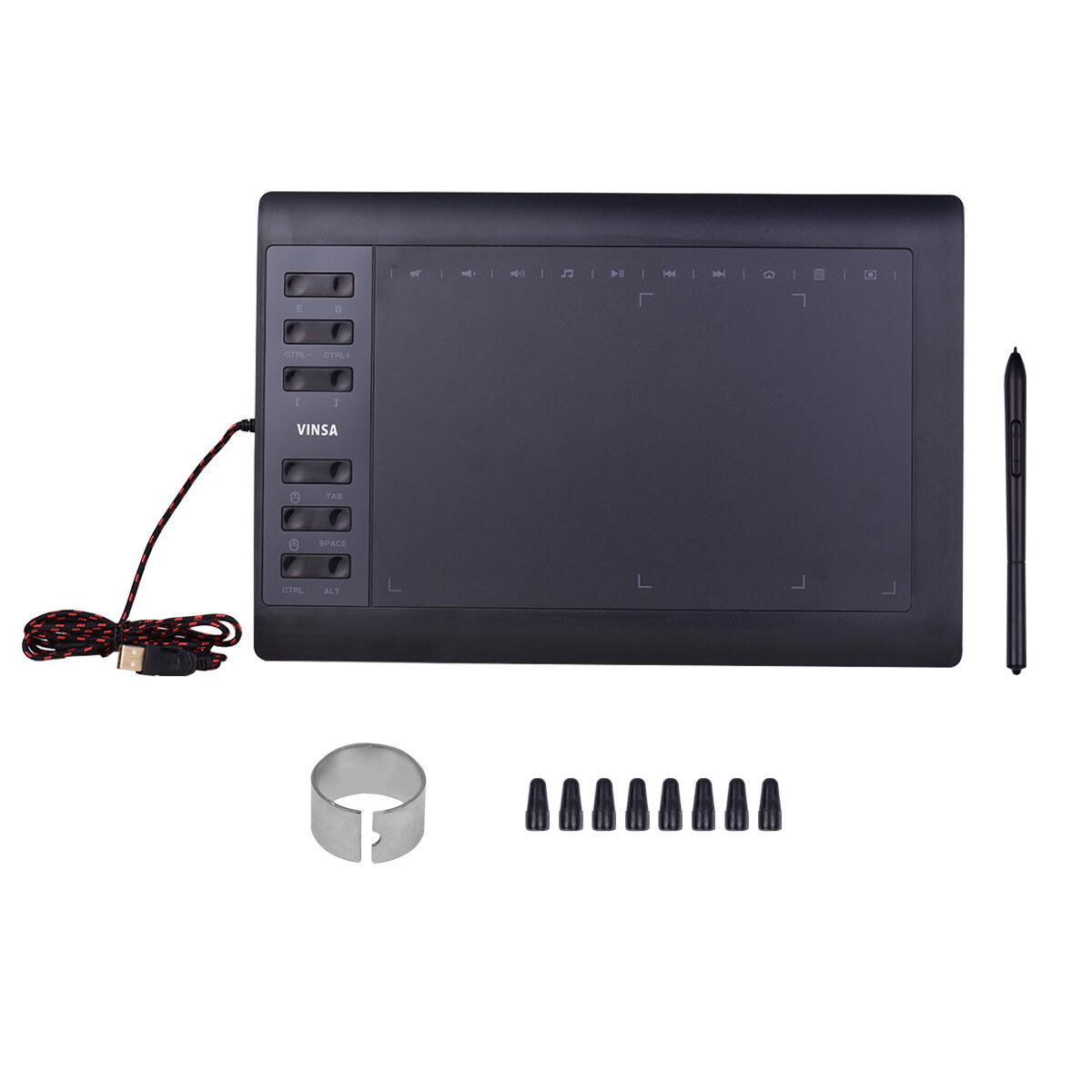 10x6 Inch Professional Graphics Drawing Tablet 12 Express Keys