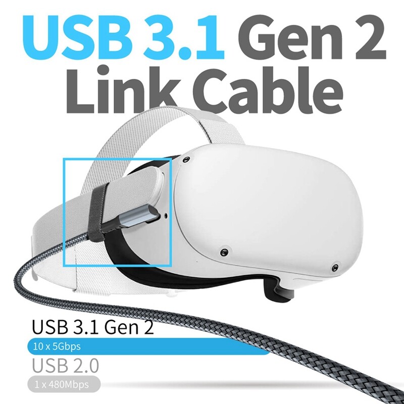 5M Data Cable for Oculus Quest 2 Headset USB 3.0 to Type C Charging Data Cable VR Glasses Accessories