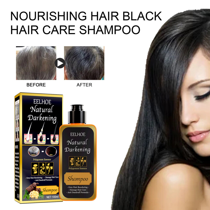 Polygonum Multiflorum Herbal Black Hair Growth Essence Shampoo Prevent