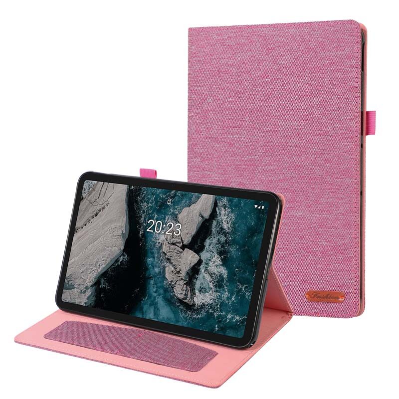 Jean fabric material flip case for Nokia T20 cover NokiaT20 stand holder with card slot
