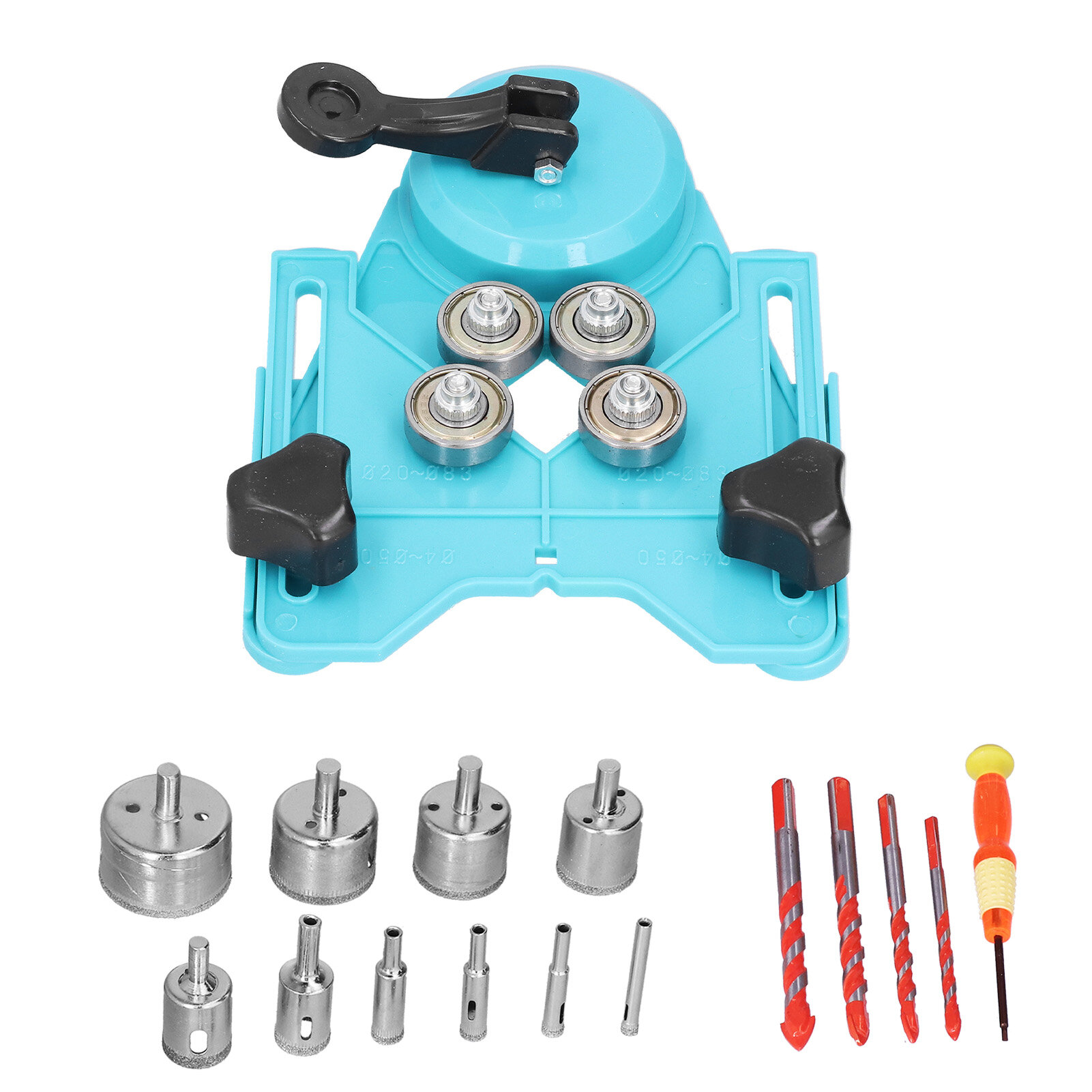 How Saw Kit, Large Clearance Hole Triangle Shank Diamond Drill Bit for Ceramic Glass