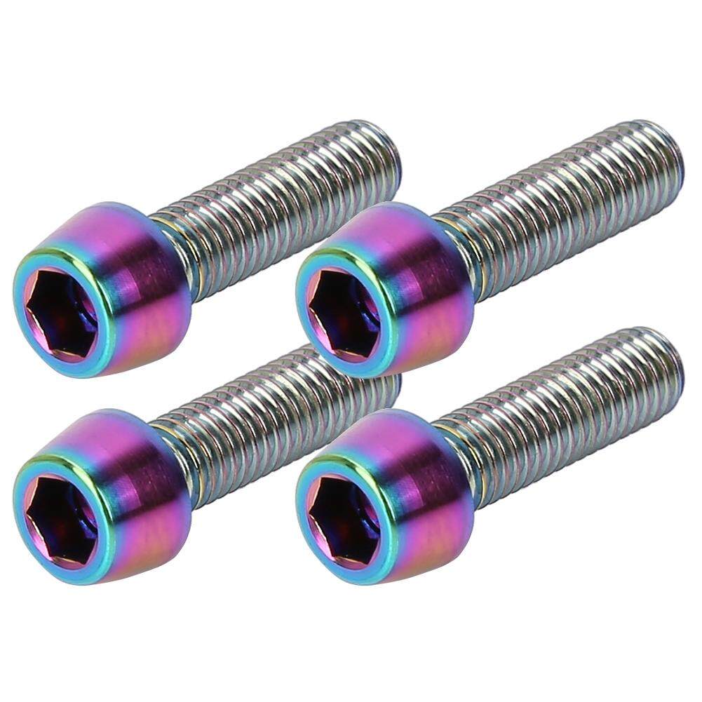 4pcs M5*18mm Bicycle Titanium Alloy Tapered Bolts Mountain Bike Stem