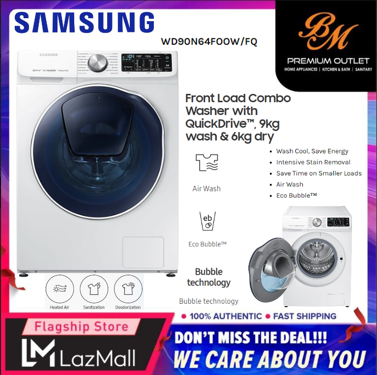 SAMSUNG (WD90N64FOOW/FQ) 9KG FRONT LOAD WASHER DRYER 9KG WASH/6KG DRY