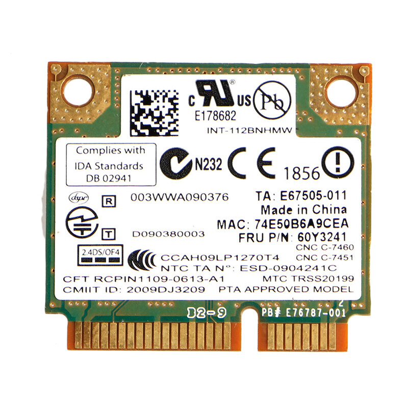 Intel Centrino Wireless-N 1000 802.11 b/g/n 112BNHMW Half Mini PCI-E Wifi Card