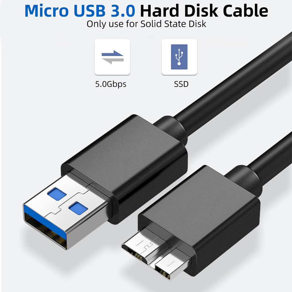 FONKEN Cáp Dữ Liệu USB 3.0 Micro B, Cáp USB Đực A Đến Micro B Cáp Ổ Cứng 5 Gbps Cho Máy Ảnh Samsung Note3