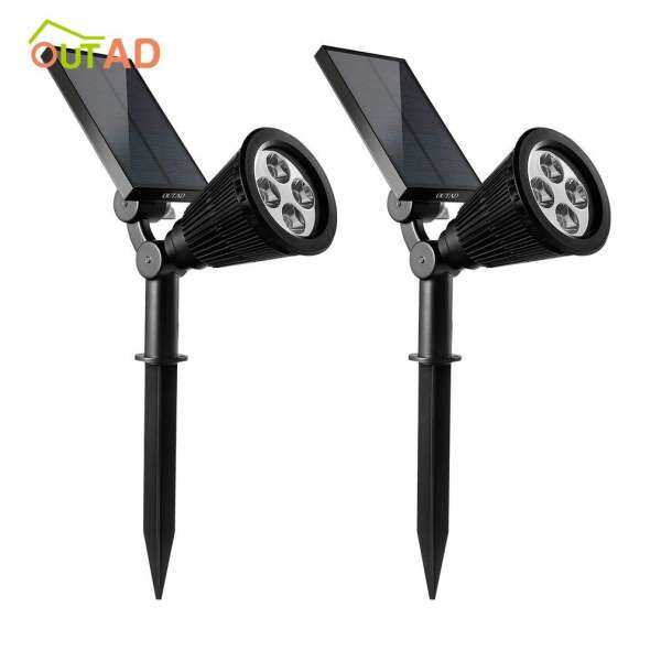 OUTAD Ngoài Trời 2 4 LED 200 Lumen Chống Thấm Nước Năng Lượng Mặt Trời P * owered Đèn Bãi Cỏ đèn tiết kiệm điện An Ninh có Cảm Biến Ánh Sáng