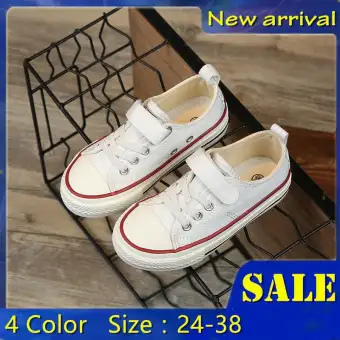 girls white canvas sneakers