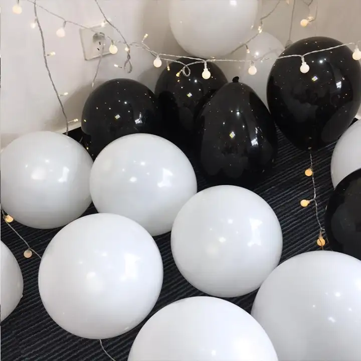 30pcs Lot 2 2g Pearl Black White Silver Latex Balloons Birthday