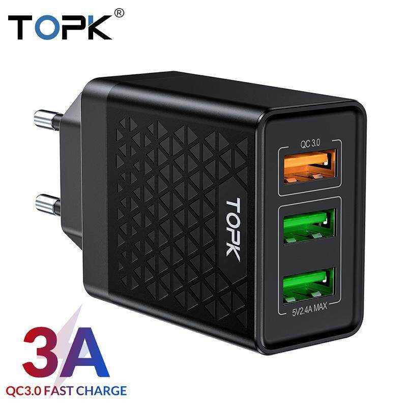 Giá Topk B354Q 3 Cổng 30W Quick Charge 3.0 Sạc USB Cho iPhone Xiaomi Samsung Huawei QC3.0 Sạc Nhanh Treo Tường sạc Điện Thoại