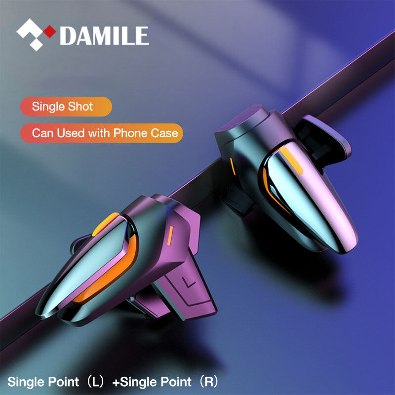 DAMILE PUBG Trigger Controller Gamepad Controller L1R1 Joystick Gaming Trigger Controller Fire Trigger Button Shooter for Shooting Game DY01