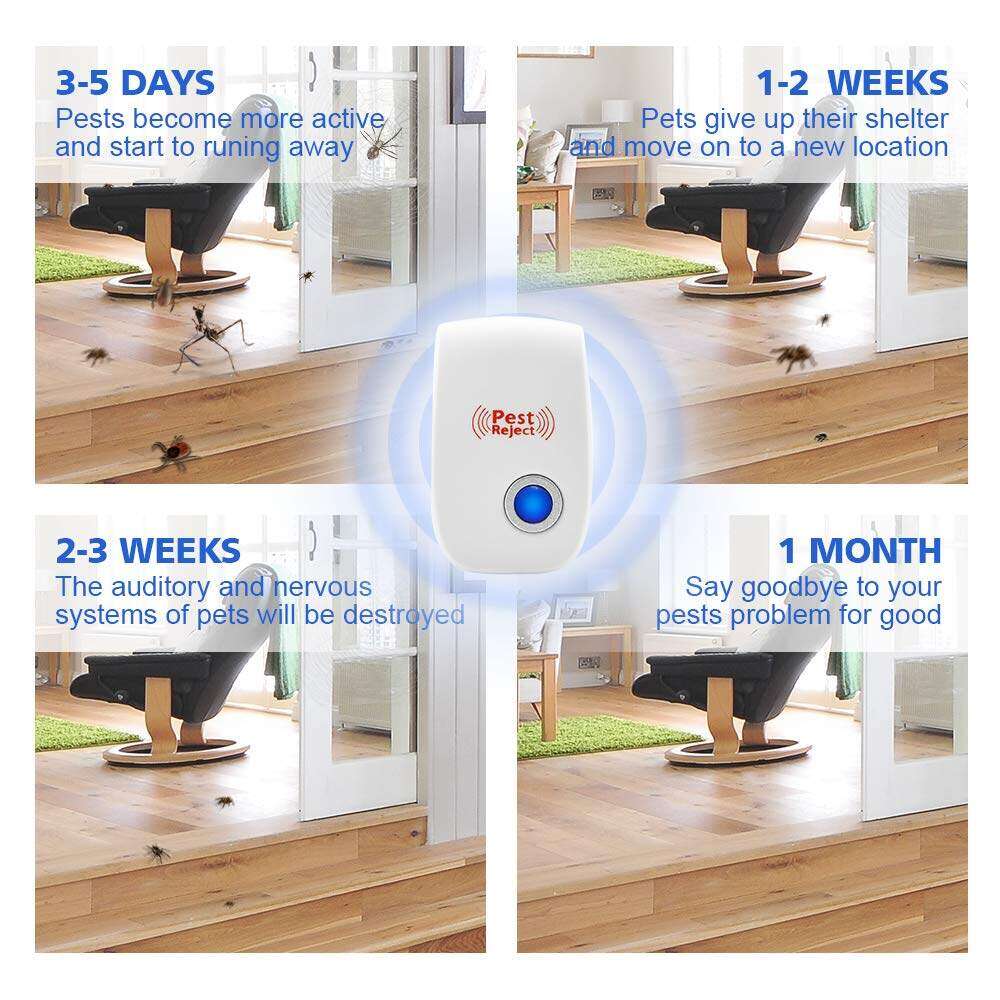 Ultrasonic Cockroach Mosquito Repeller Home Repellent Device Pest Exterminator